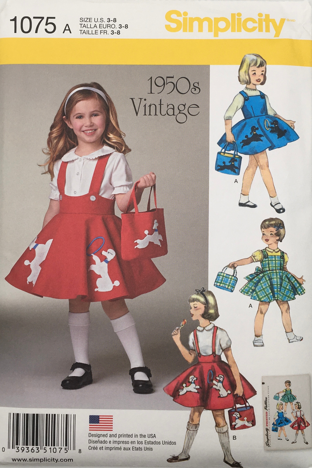 1950’s Reproduction Sewing Pattern: Simplicity 1075