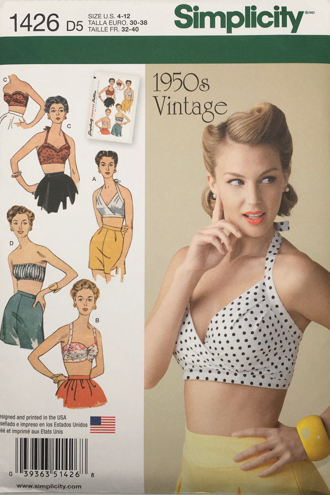 1950’s Reproduction Sewing Pattern: Simplicity 1426