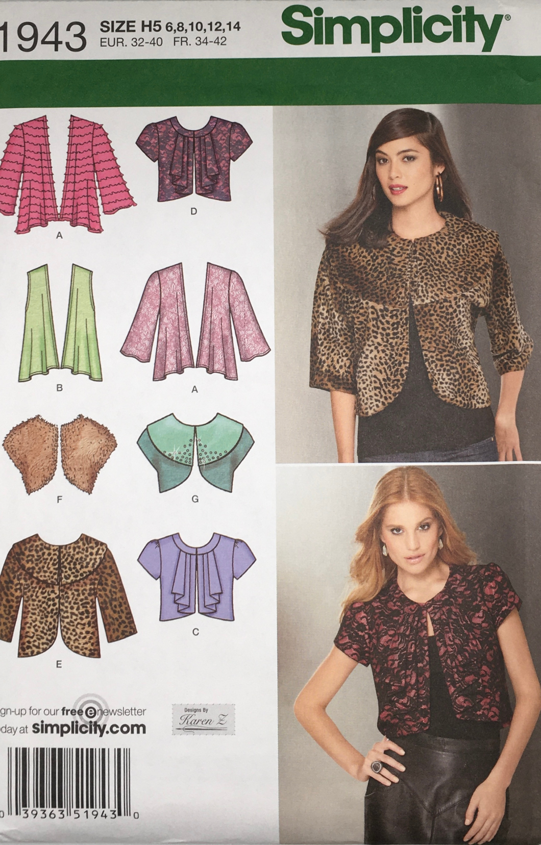 2011 Sewing Pattern: Simplicity 1943