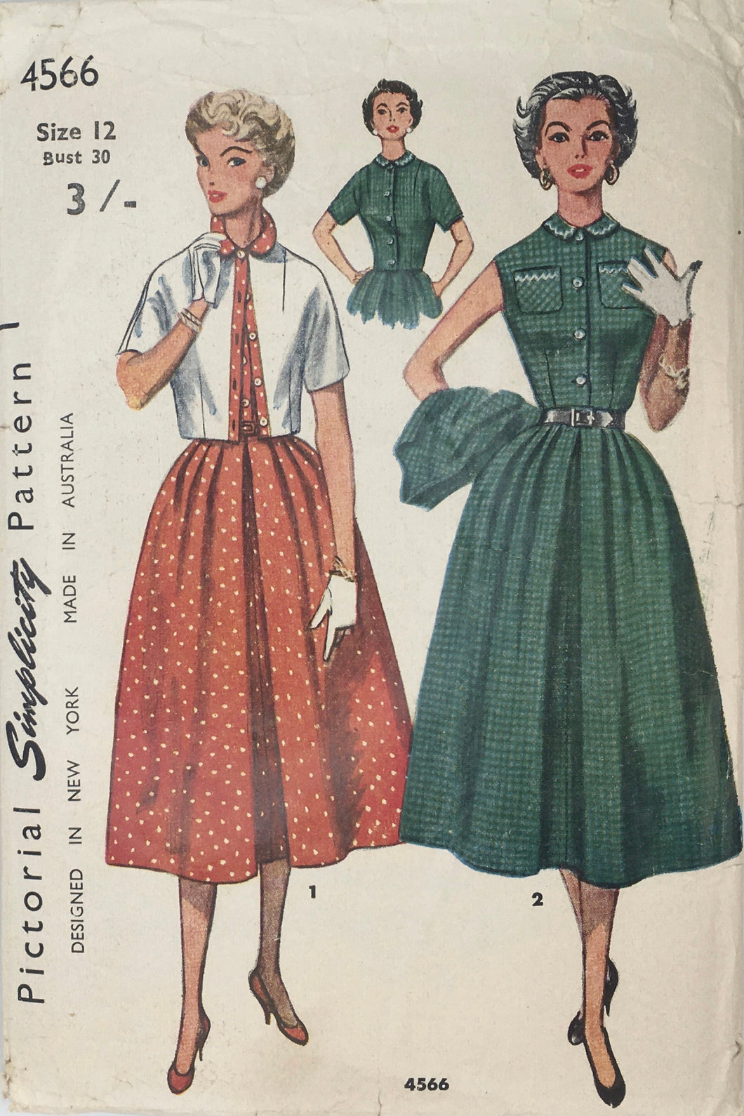 1953 Vintage Sewing Pattern: Simplicity 4566