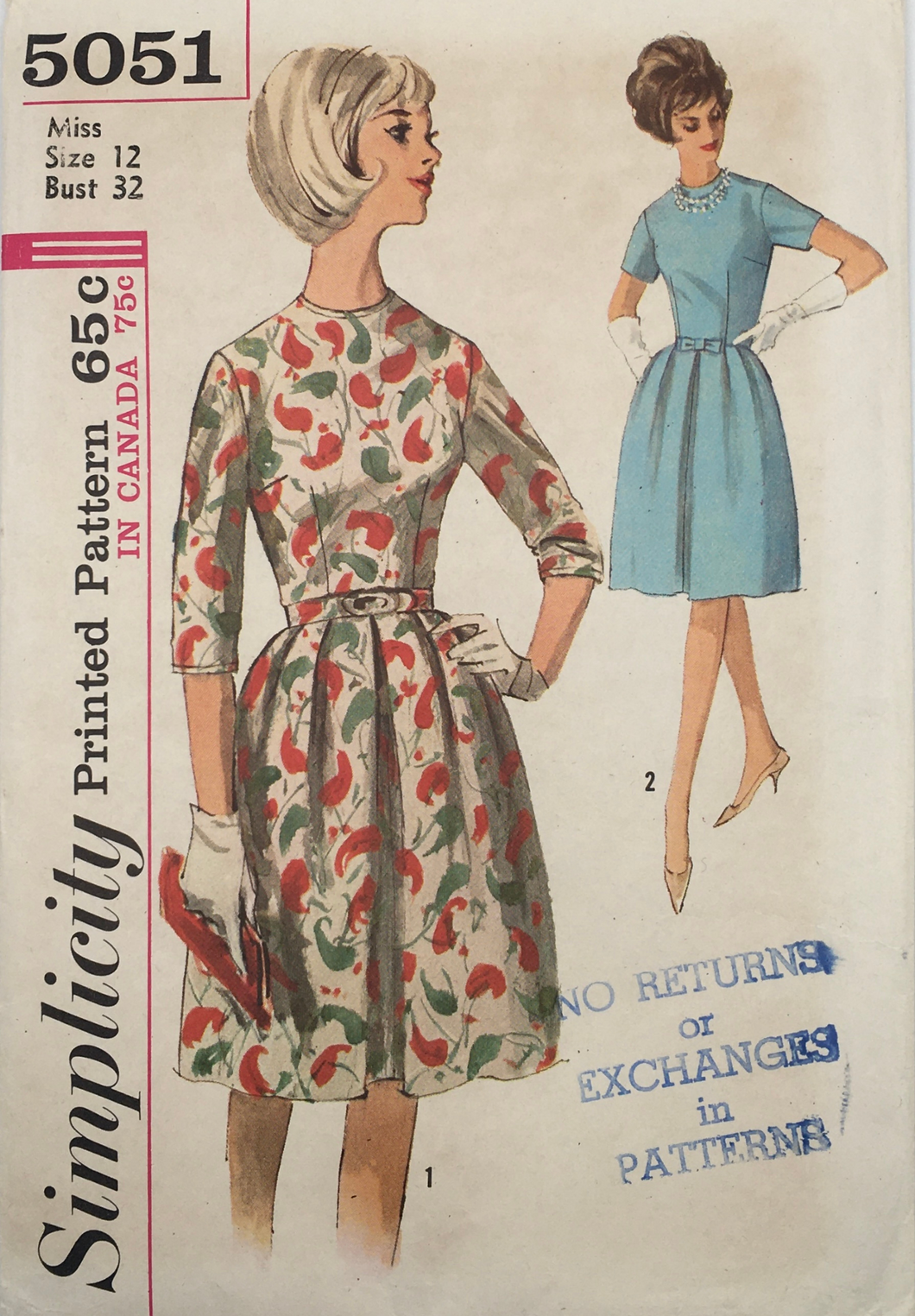 1960’s Vintage Sewing Pattern: Simplicity  5051