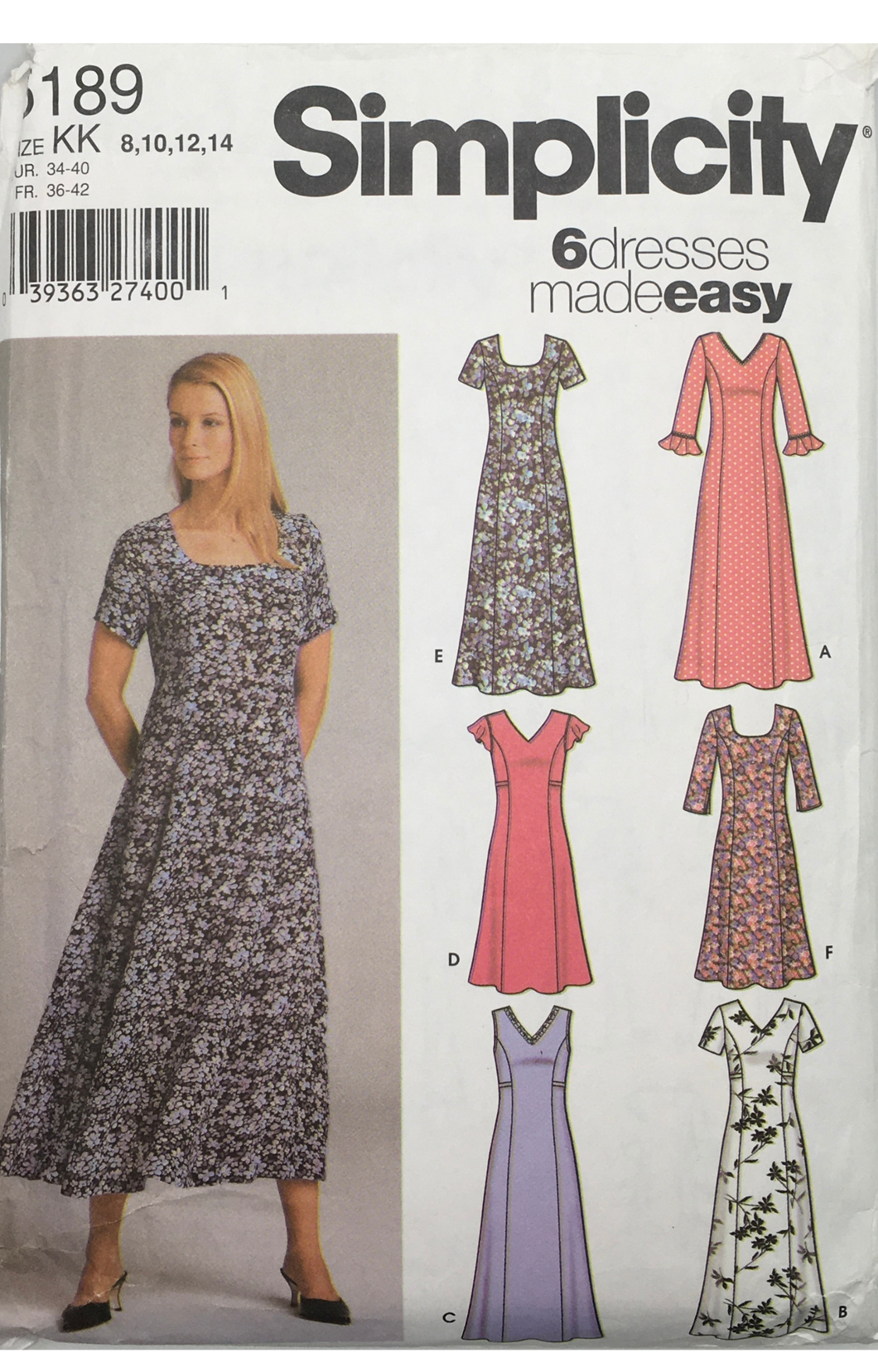 2004 Sewing Pattern: Simplicity 5189