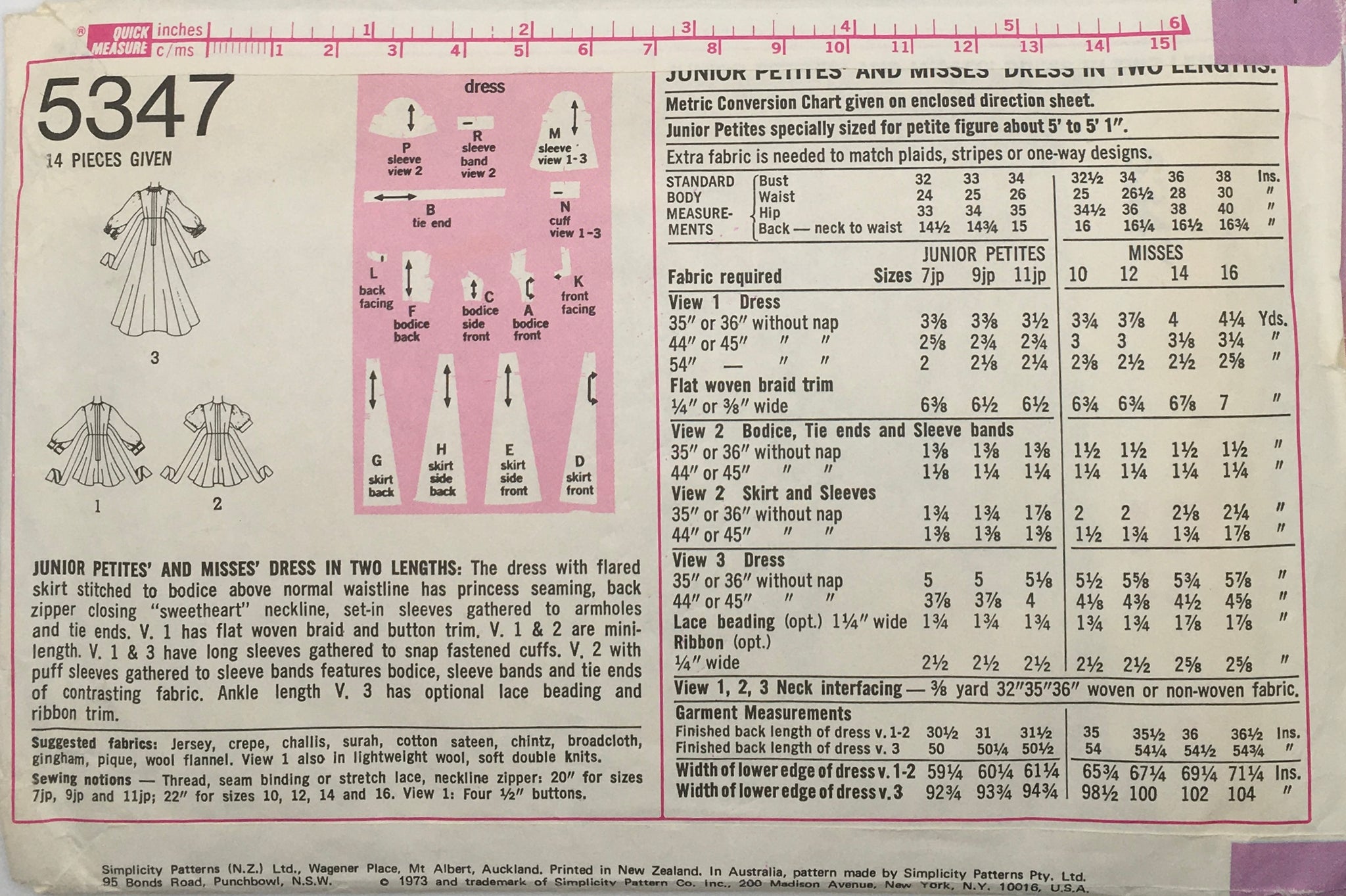 Simplicity Pattern 5347 1973 Vintage Sewing Pattern: Simplicity 5347 – Vintage Stitch Australia
