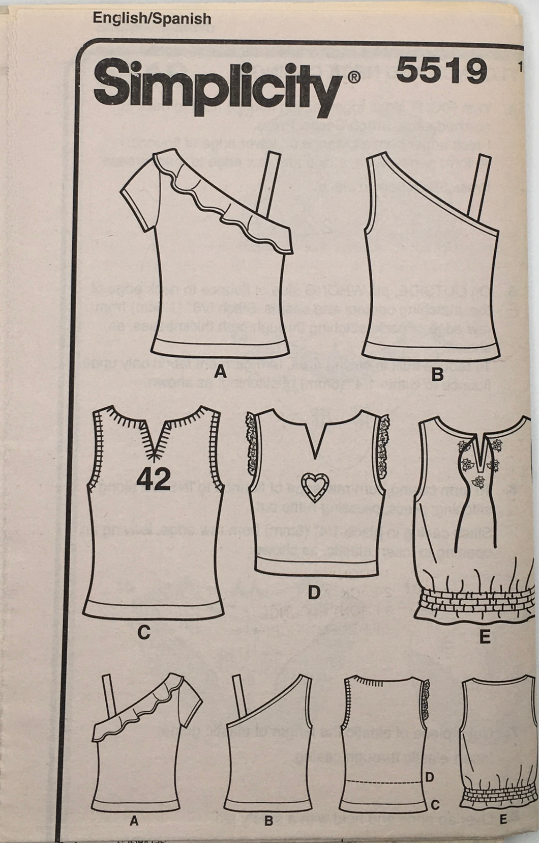 2000's Sewing Pattern: Simplicity 5519
