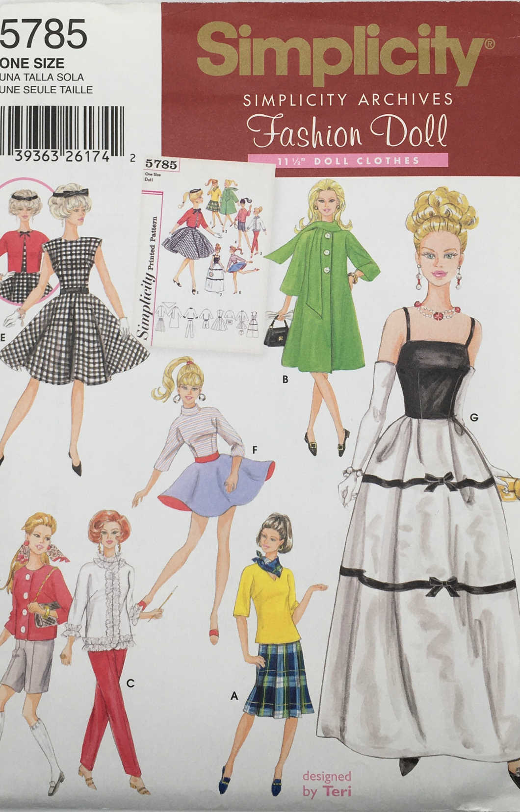 1960's Reproduction Sewing Pattern: Simplicity 5785