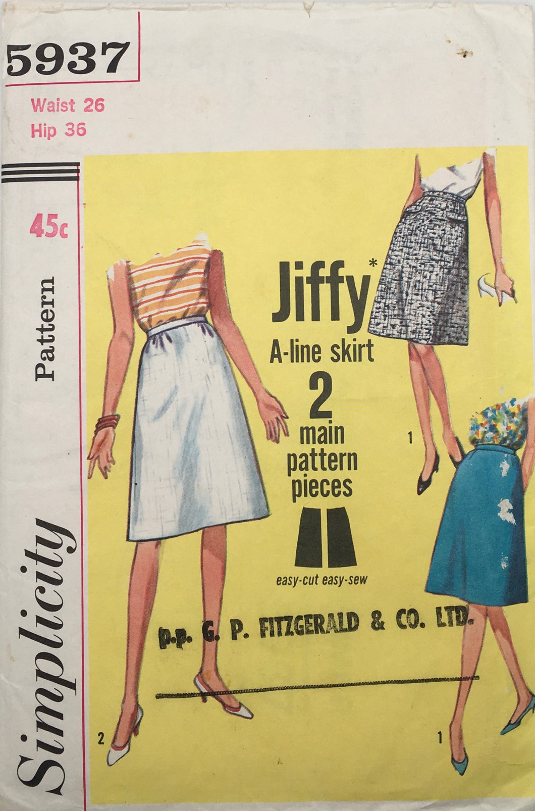 1965 Vintage Sewing Pattern: Simplicity 5937