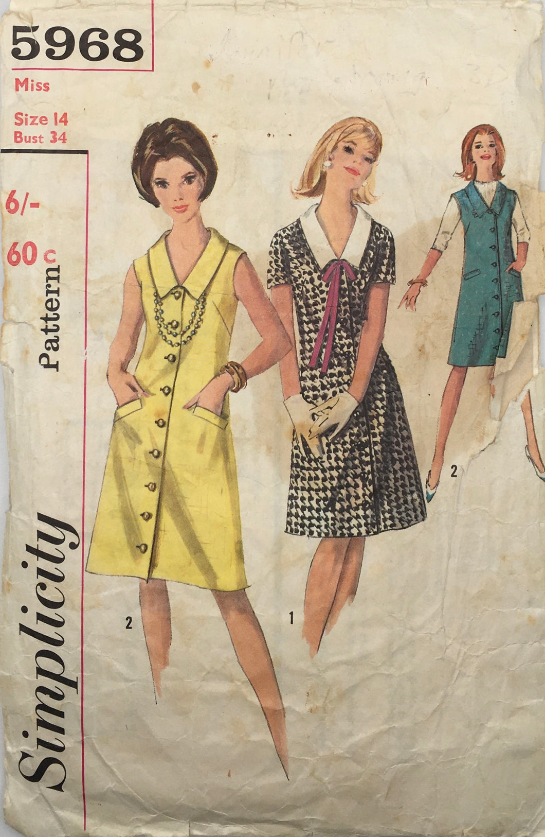 1965 Vintage Sewing Pattern: Simplicity 5968