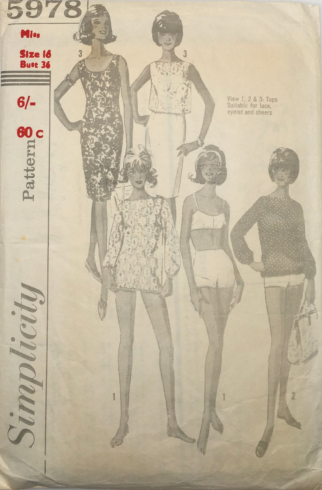 1965 Vintage Sewing Pattern: Simplicity 5978