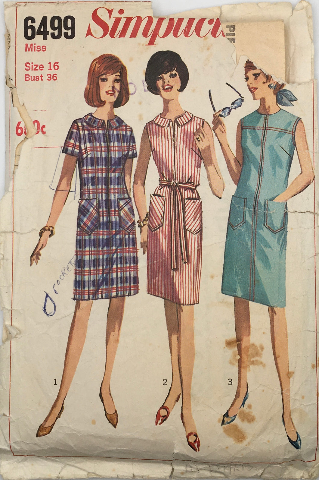 1966 Vintage Sewing Pattern: Simplicity 6499