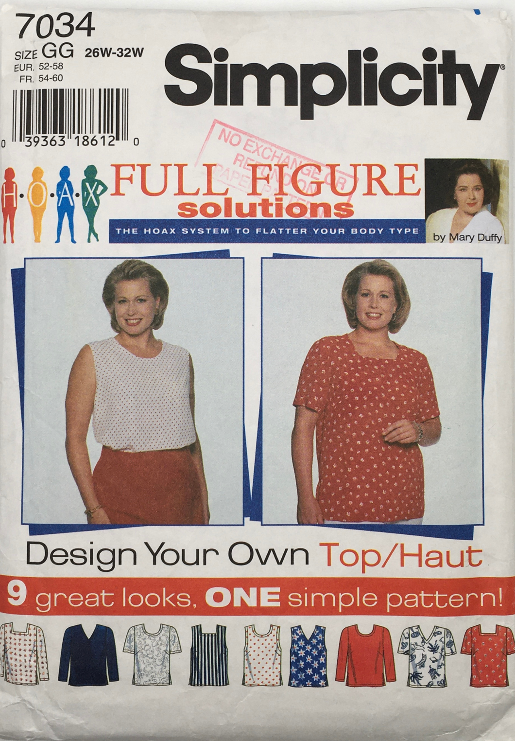 1995 Vintage Sewing Pattern: Simplicity 7034