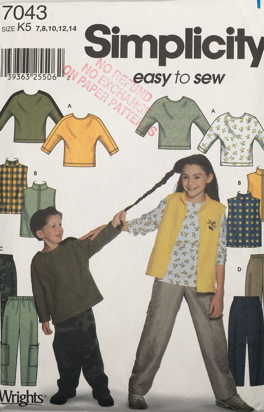 2001 Sewing Pattern: Simplicity 7043