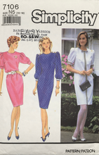 Load image into Gallery viewer, 1990 Vintage Sewing Pattern: Simplicity 7106
