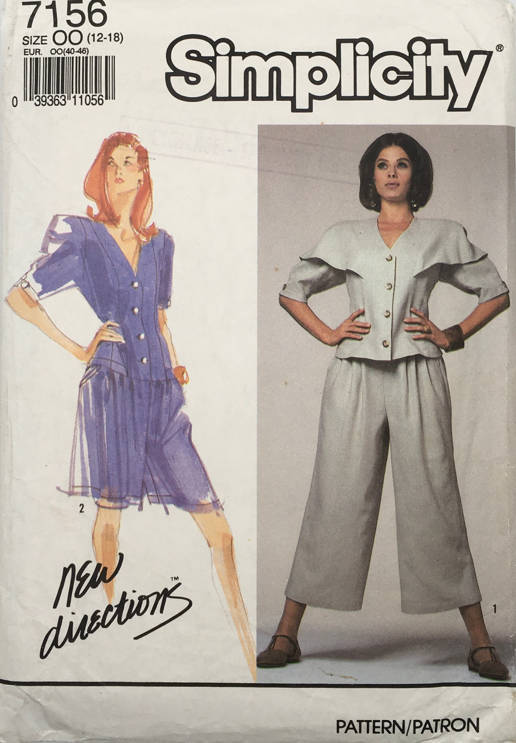 1991 Vintage Sewing Pattern: Simplicity 7156