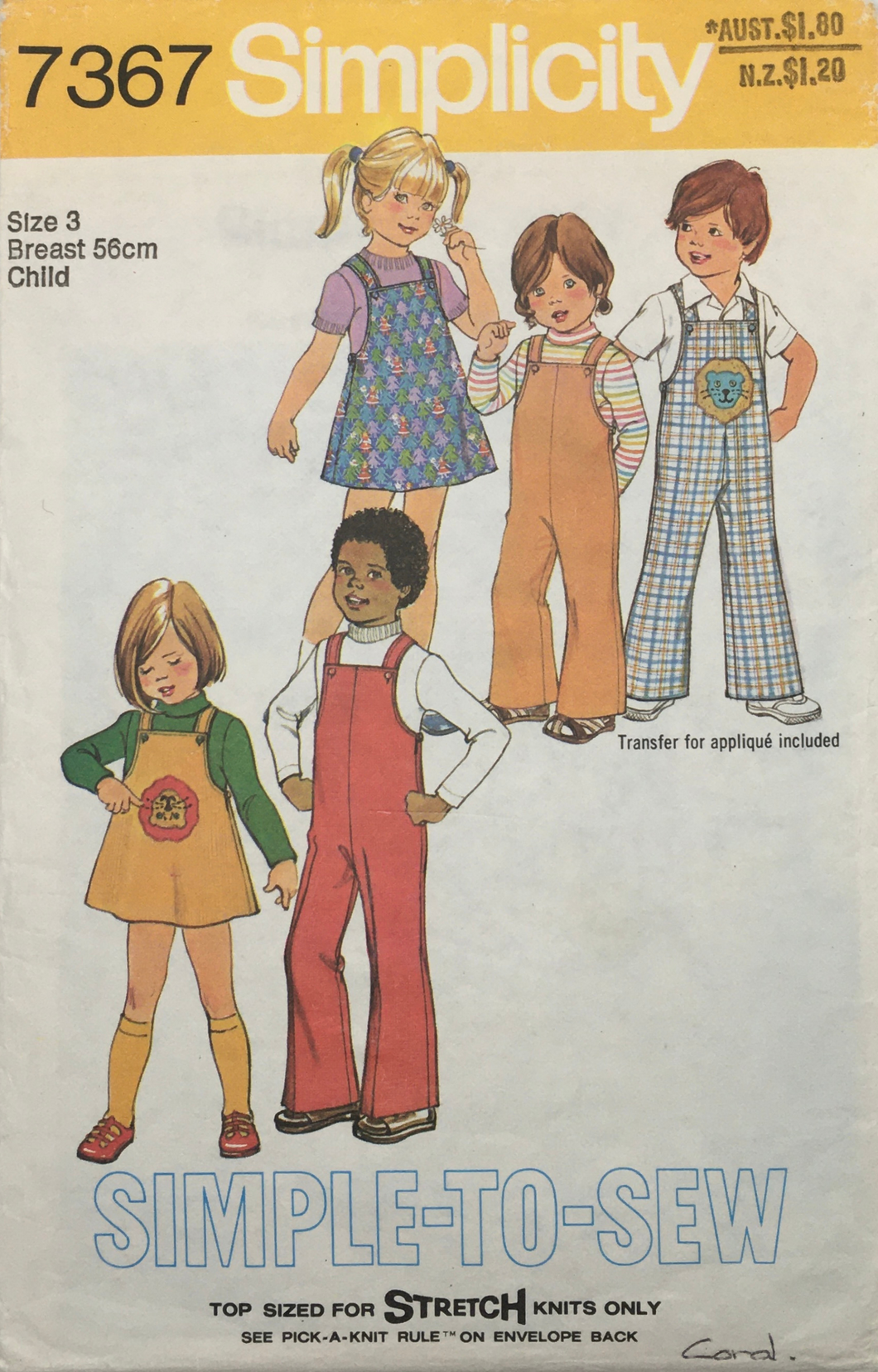 1981  Vintage Sewing Pattern: Simplicity 7367