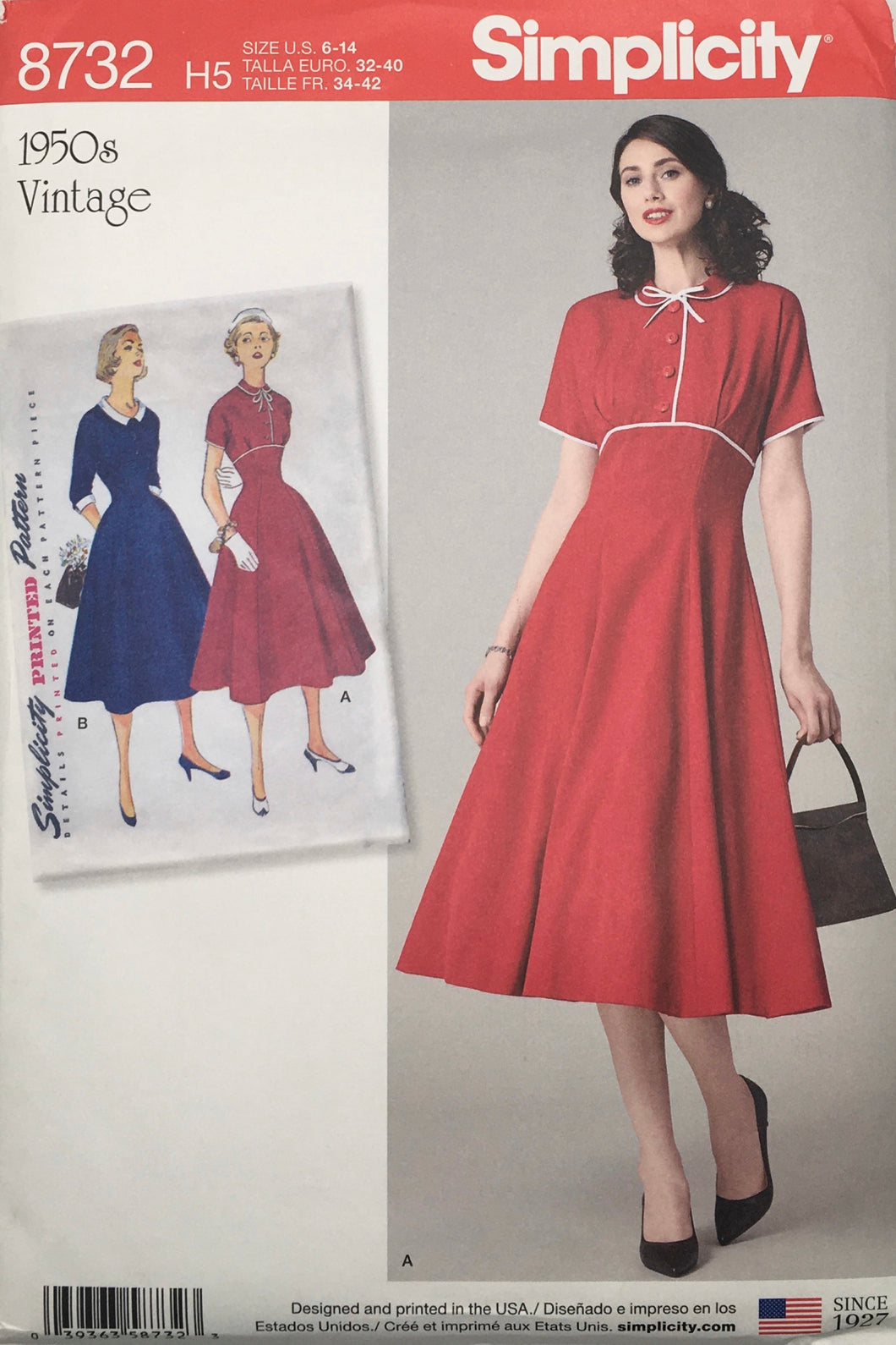 1950’s Reproduction Sewing Pattern: Simplicity 8732