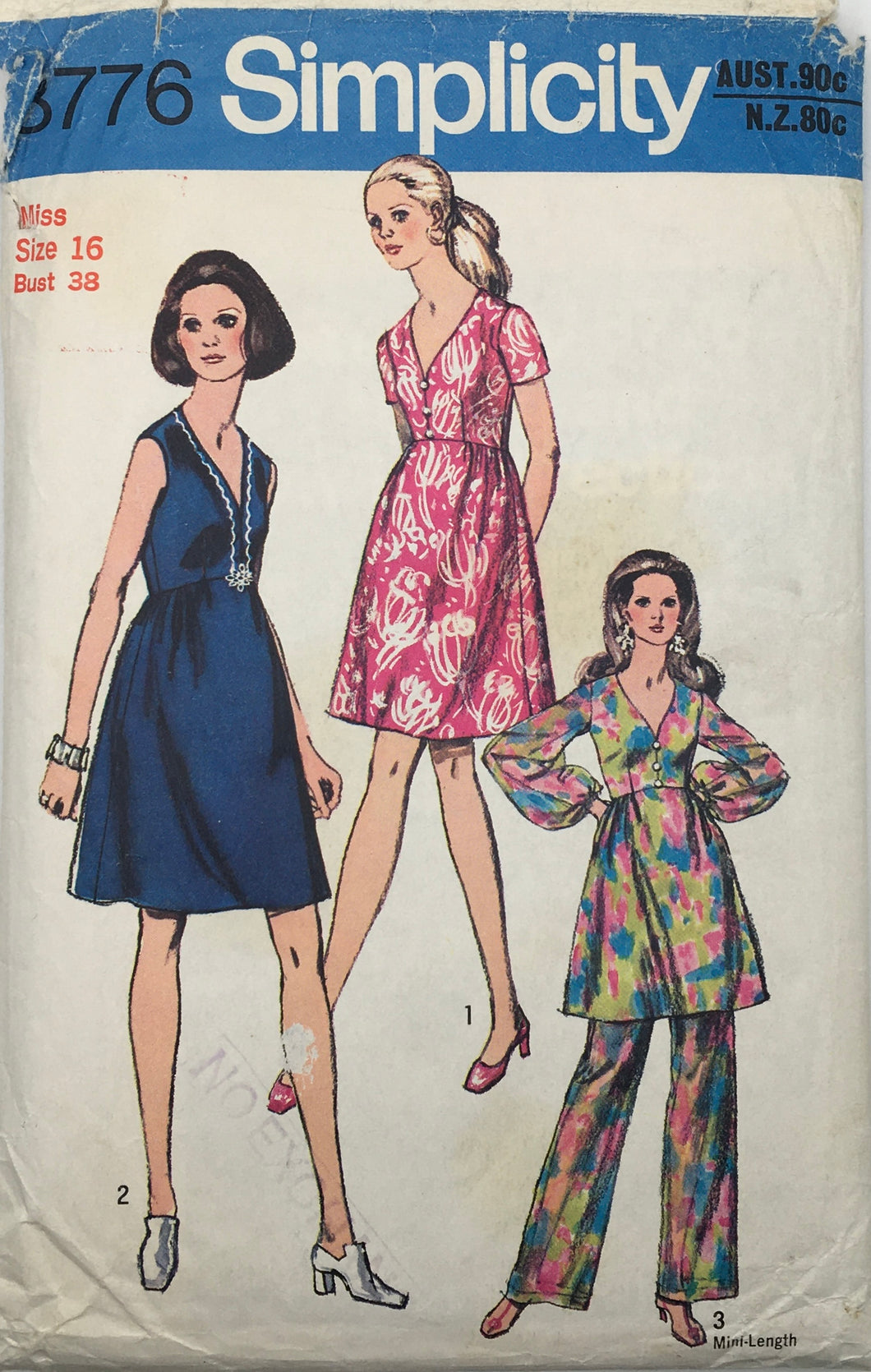 1970 Vintage Sewing Pattern: Simplicity 8776