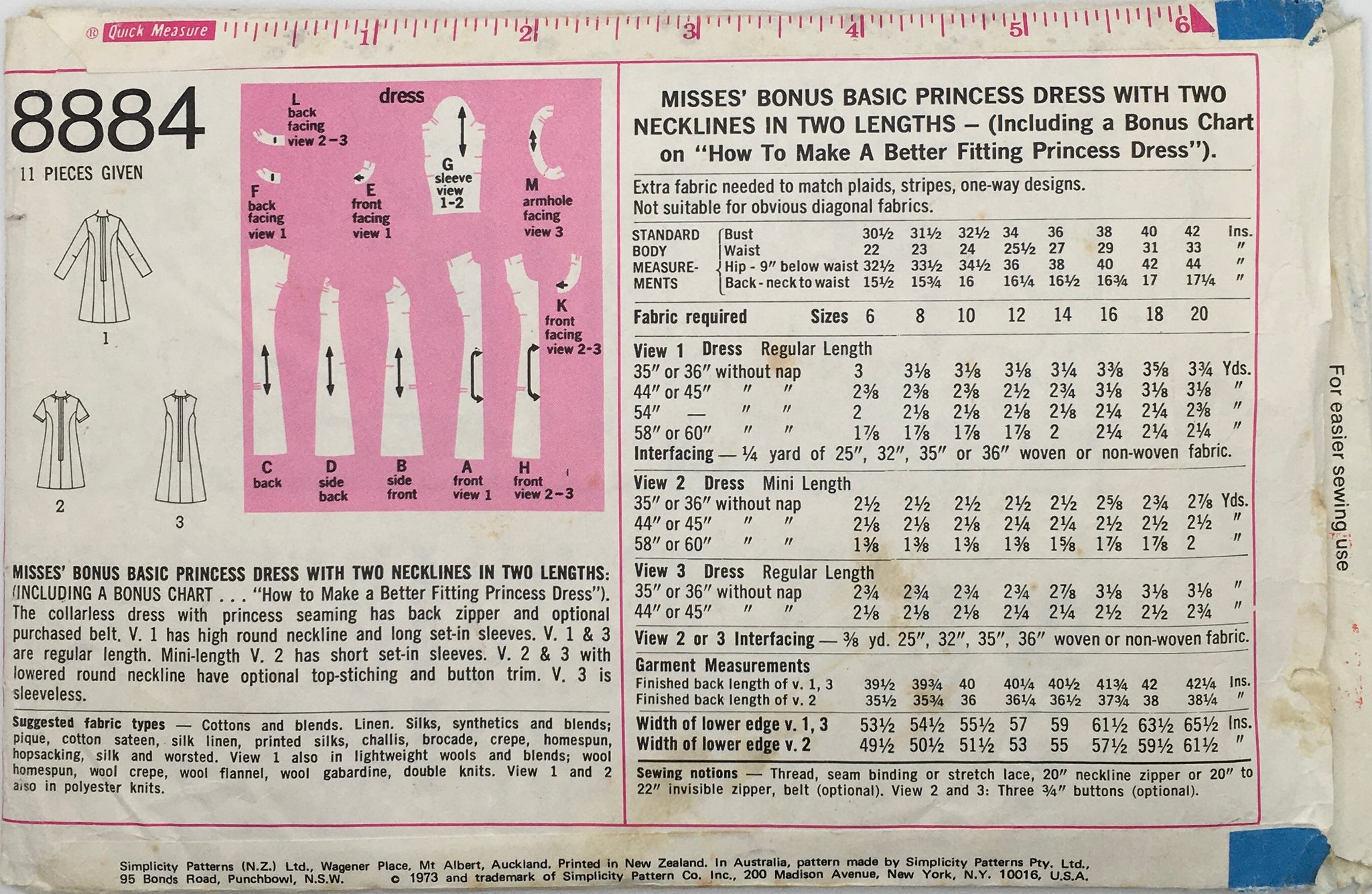 1970 Vintage Sewing Pattern: Simplicity 8884 – Vintage Stitch Australia