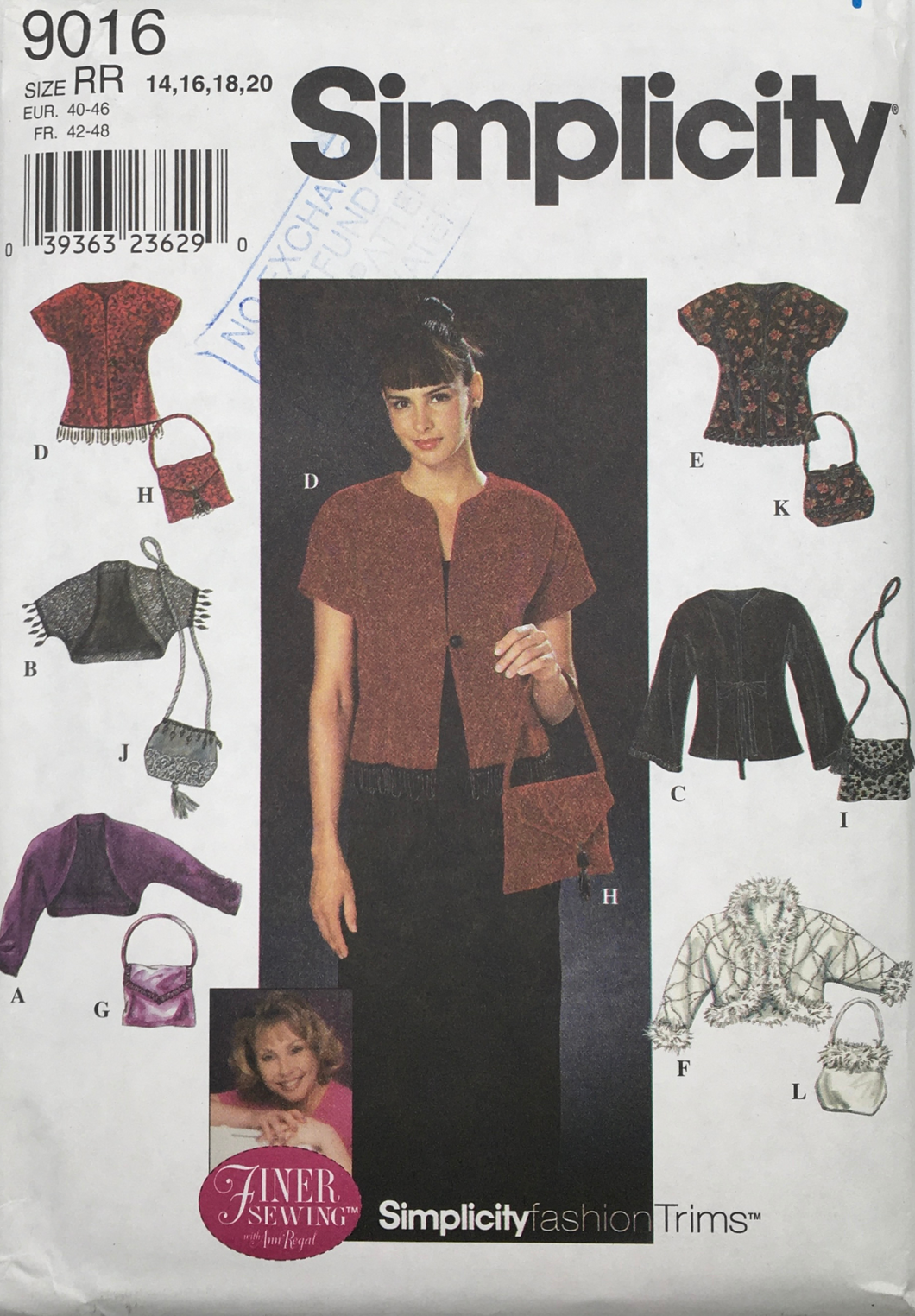 1999 Vintage Sewing Pattern: Simplicity 9016