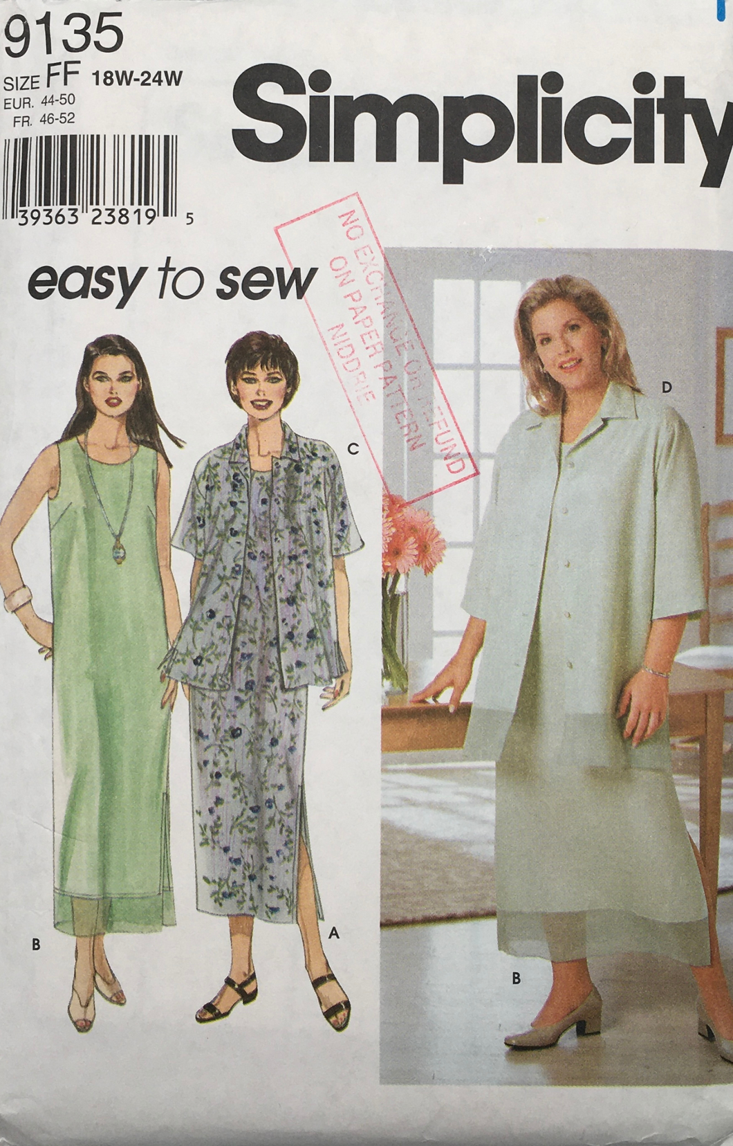 2000 Sewing Pattern: Simplicity 9135