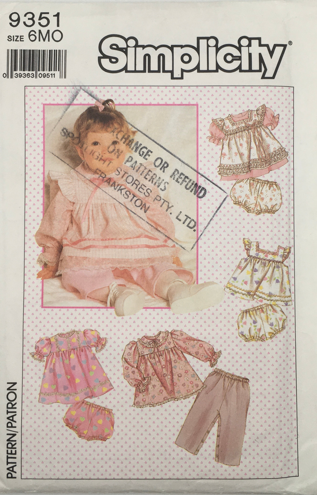 1989  Vintage Sewing Pattern: Simplicity 9351