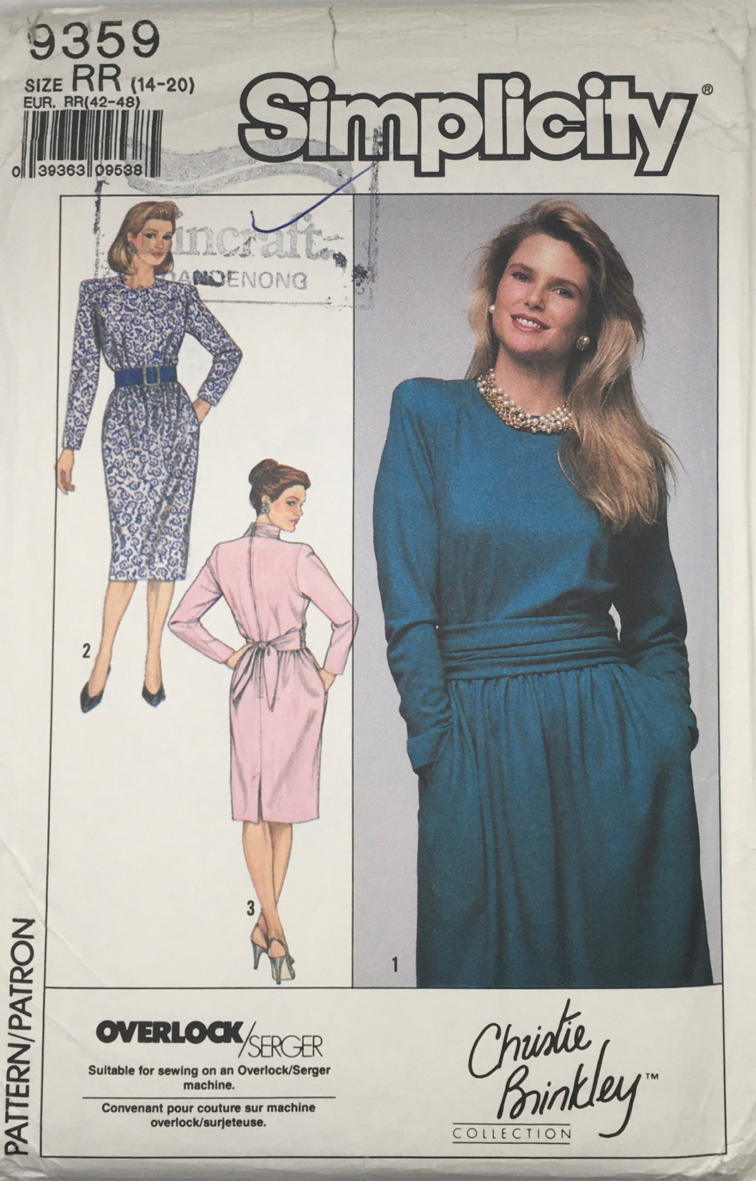 1989 Vintage Sewing Pattern: Simplicity 9359