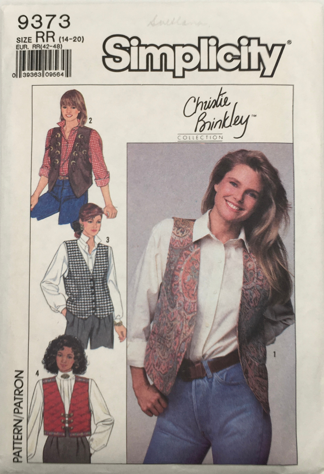 1989 Vintage Sewing Pattern: Simplicity  9373