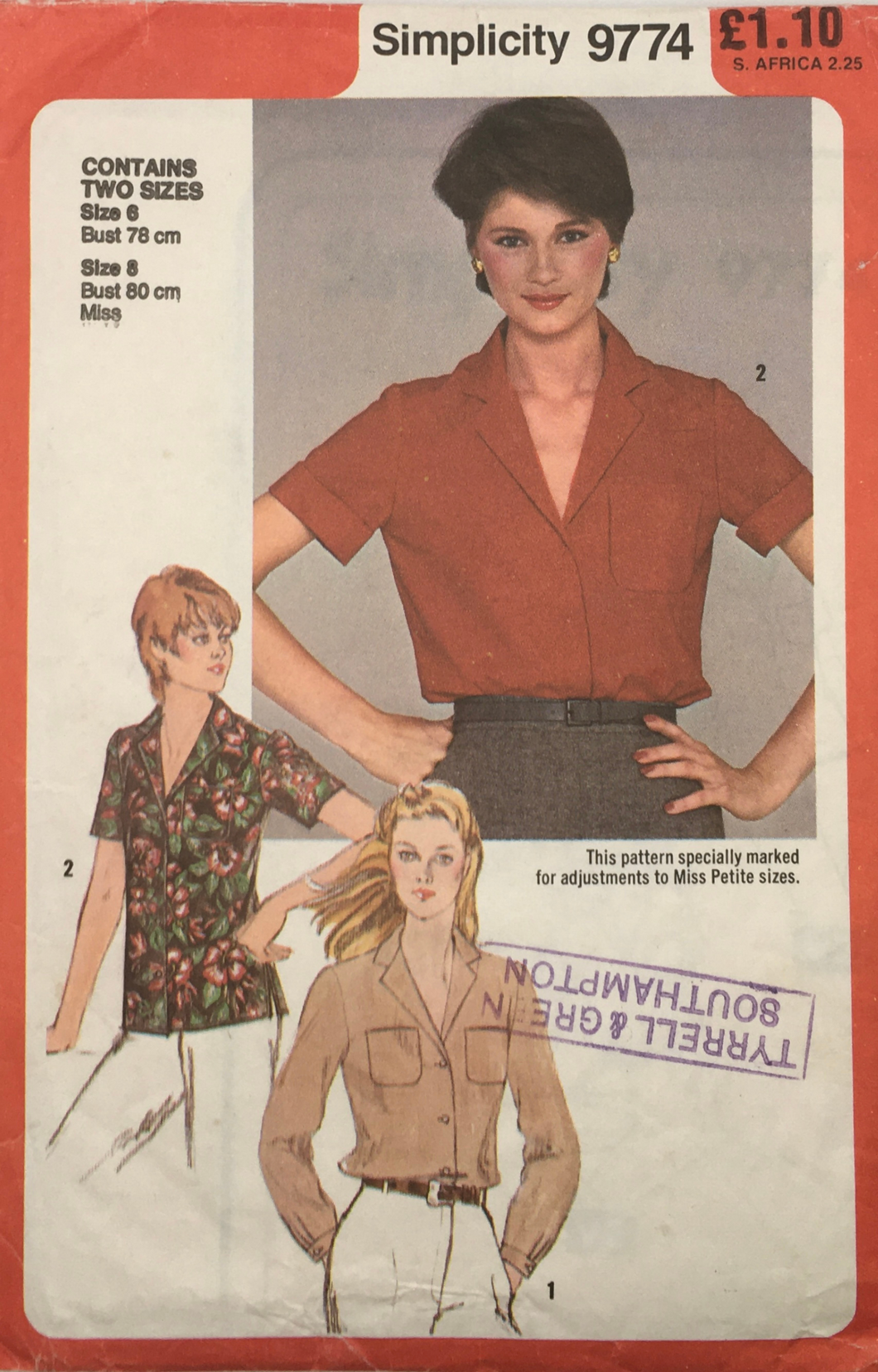 1980  Vintage Sewing Pattern: Simplicity 9774