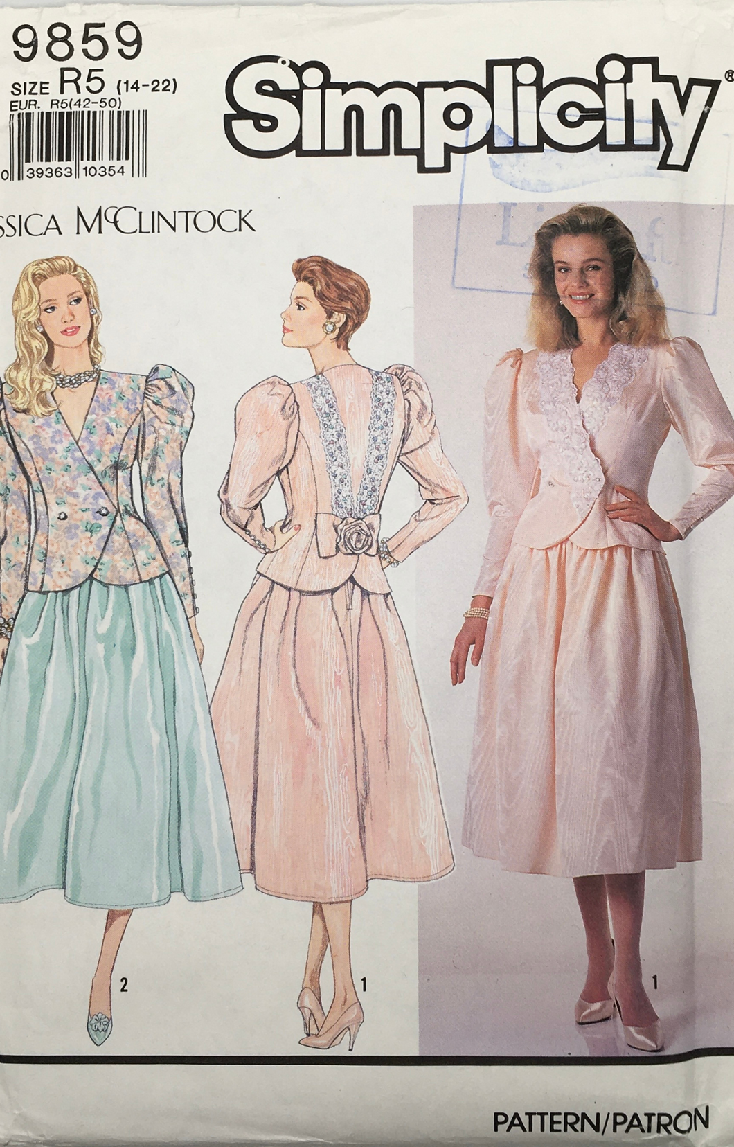 1990 Vintage Sewing Pattern: Simplicity 9859