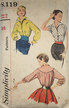 Load image into Gallery viewer, 1950&#39;s Vintage Sewing Pattern: Simplicity S.119
