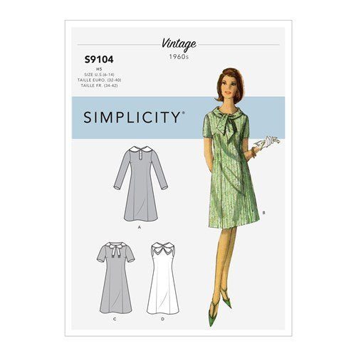 1960’s Reproduction Sewing Pattern: Simplicity S9104