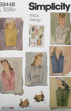 Load image into Gallery viewer, 1940’s Reproduction Sewing Pattern: Simplicity S9448

