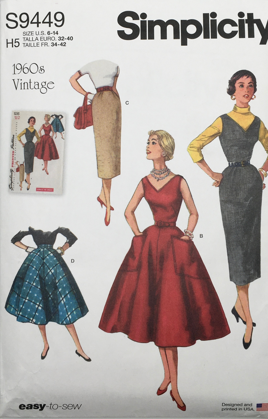 1960’s Reproduction  Sewing Pattern: Simplicity S9449