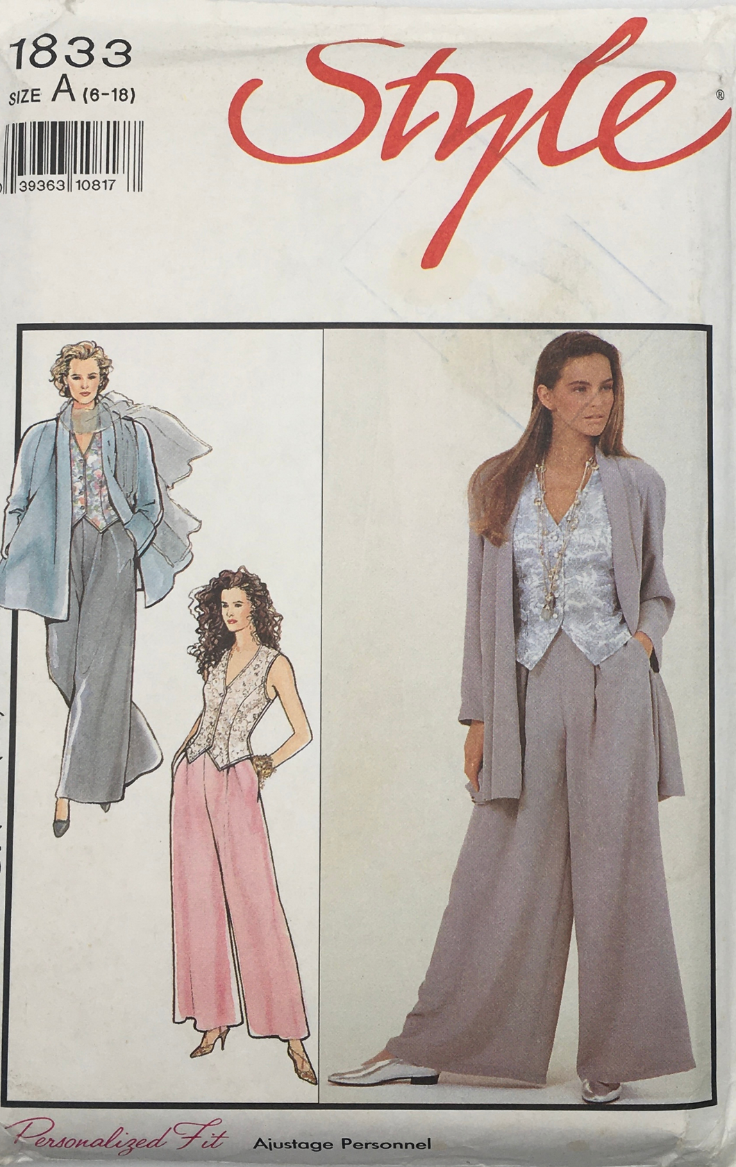 1990 Vintage Sewing Pattern: Style 1833