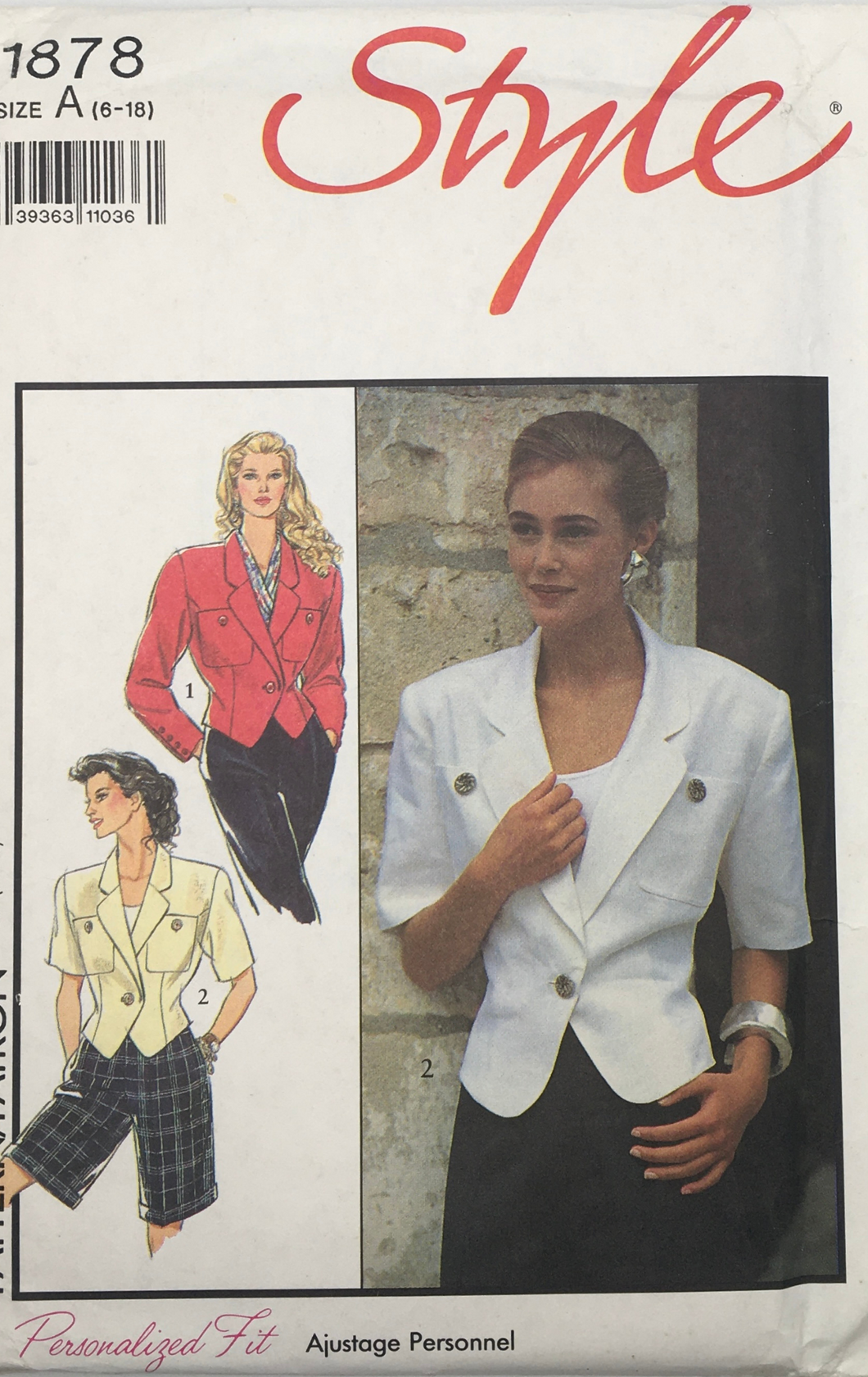 1990 Vintage Sewing Pattern: Style 1878