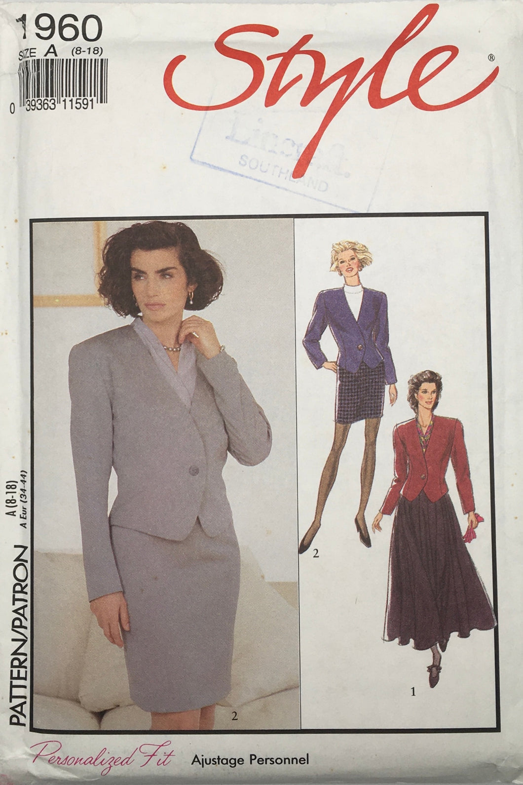 1991 Vintage Sewing Pattern: Style 1960