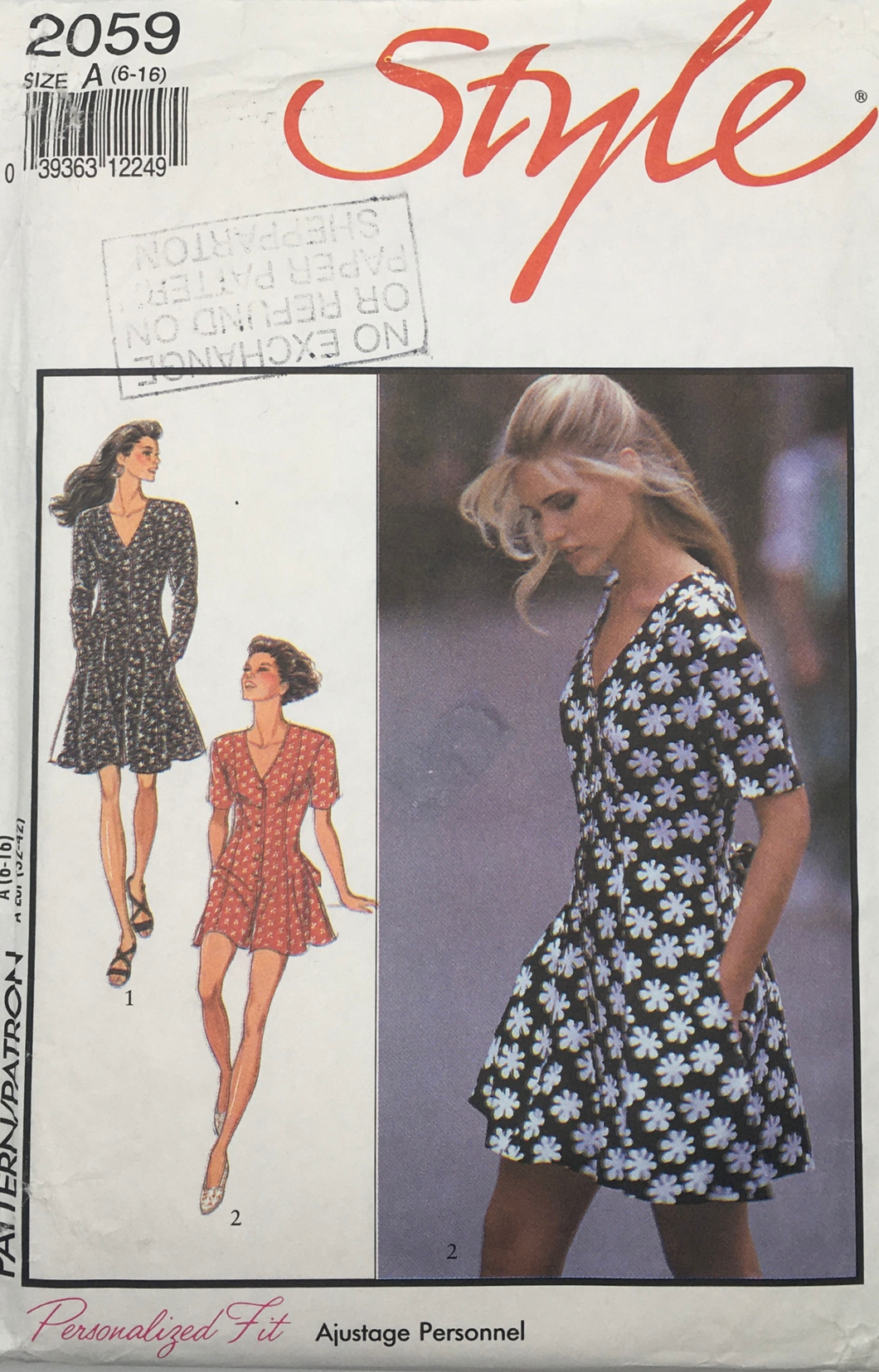 1990’s Vintage Sewing Pattern: Style 2059