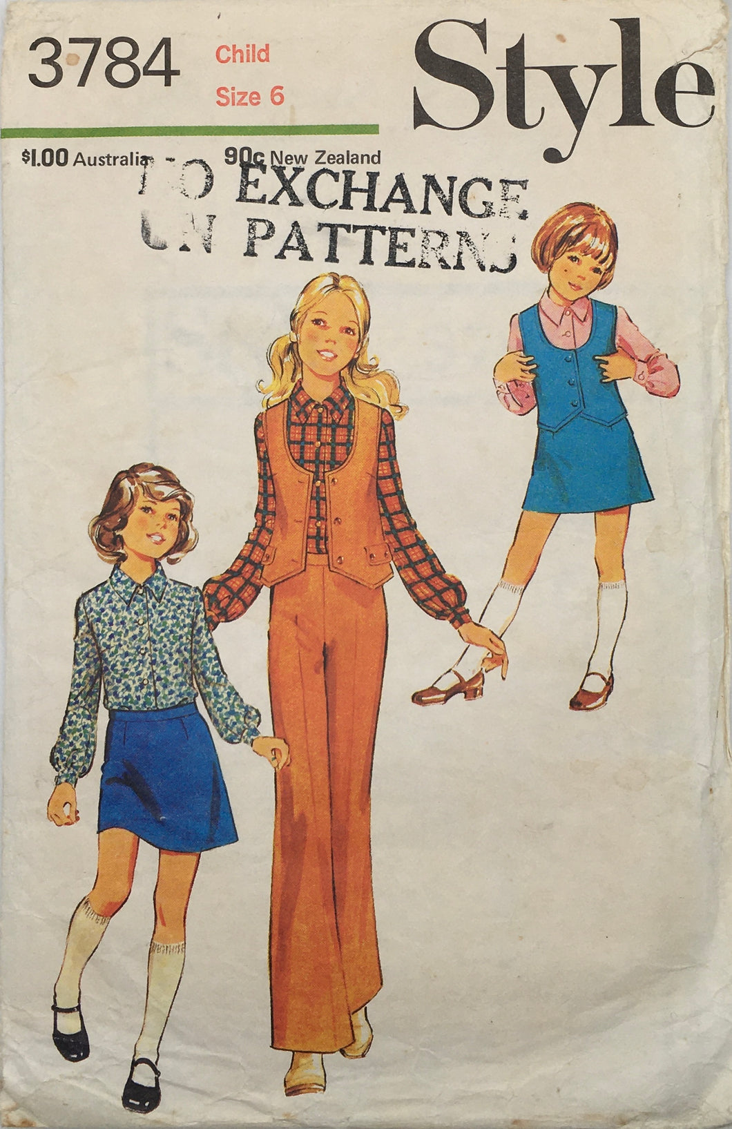 1972 Vintage Sewing Pattern: Style 3784