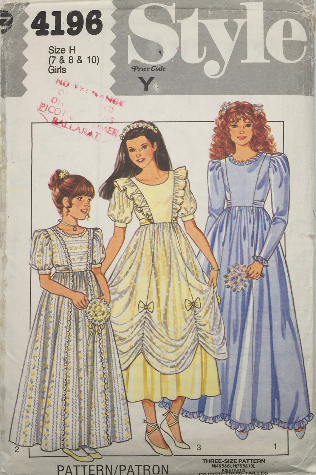 1984 Vintage Sewing Pattern: Style 4196