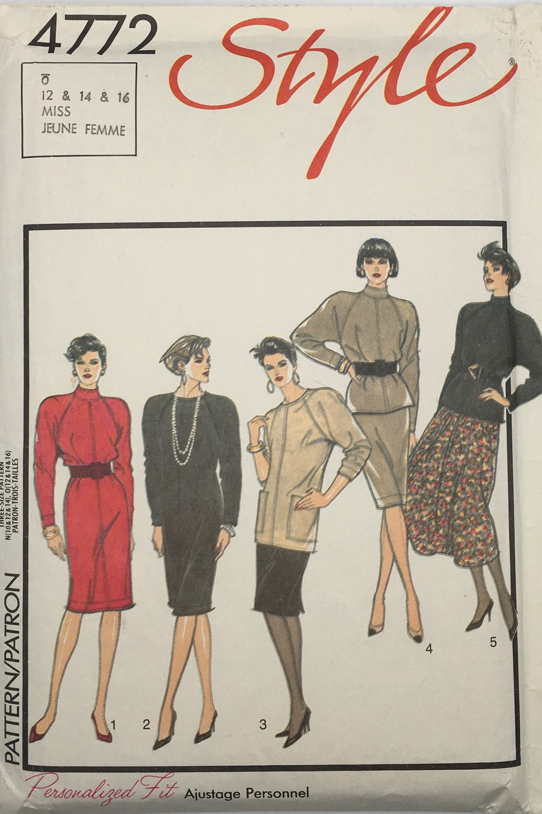 1986 Vintage Sewing Pattern: Style 4772