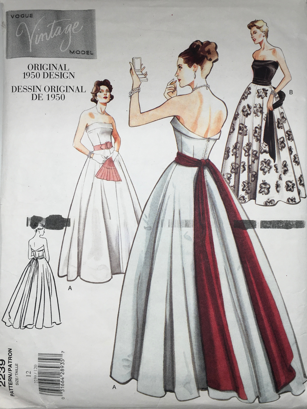 1950's Reproduction Vintage Sewing Pattern: Vogue 2239