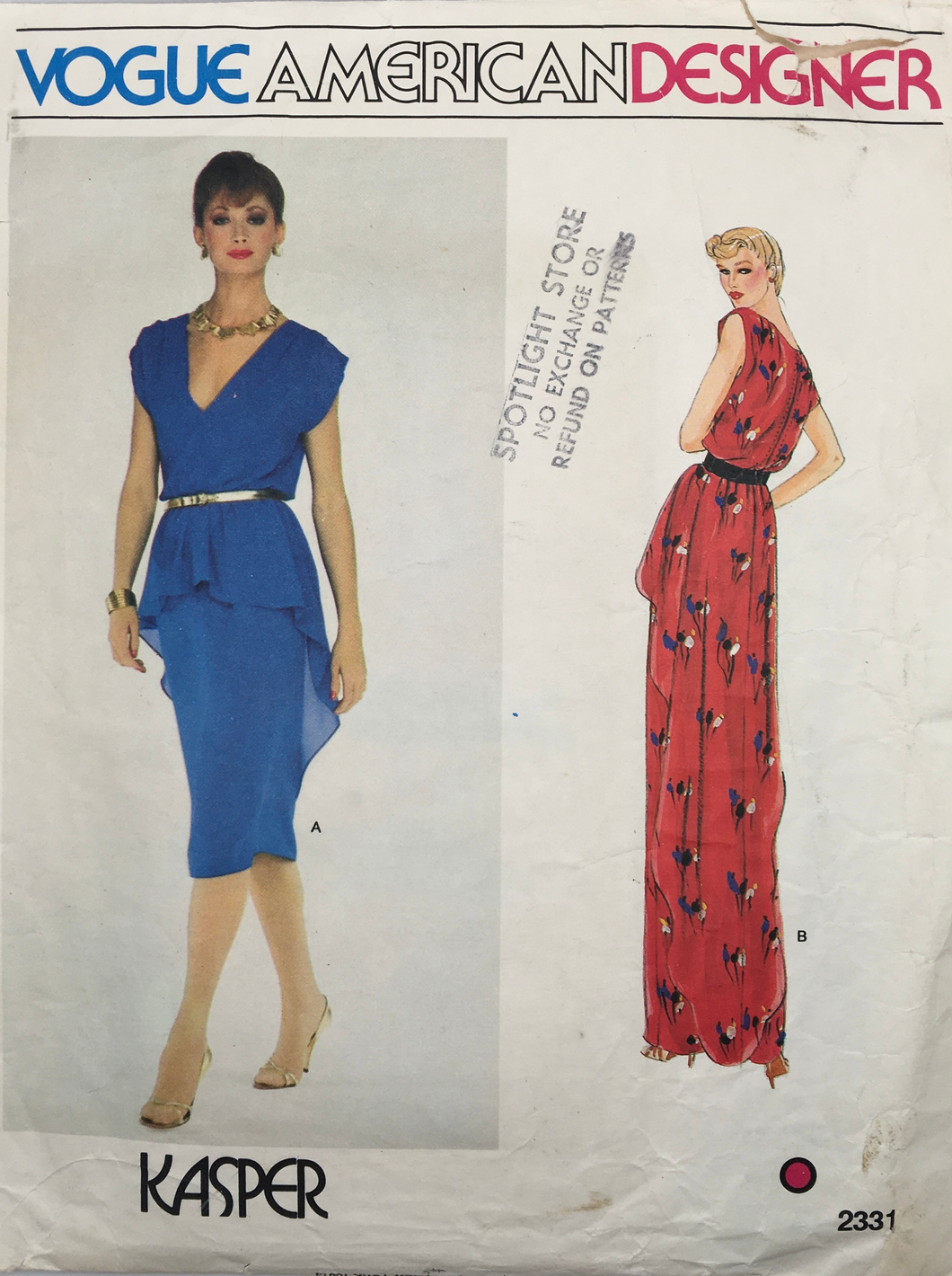 1980’s Vintage Sewing Pattern: Vogue 2331