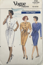 Load image into Gallery viewer, 1990 Vintage Sewing Pattern: Vogue 7721
