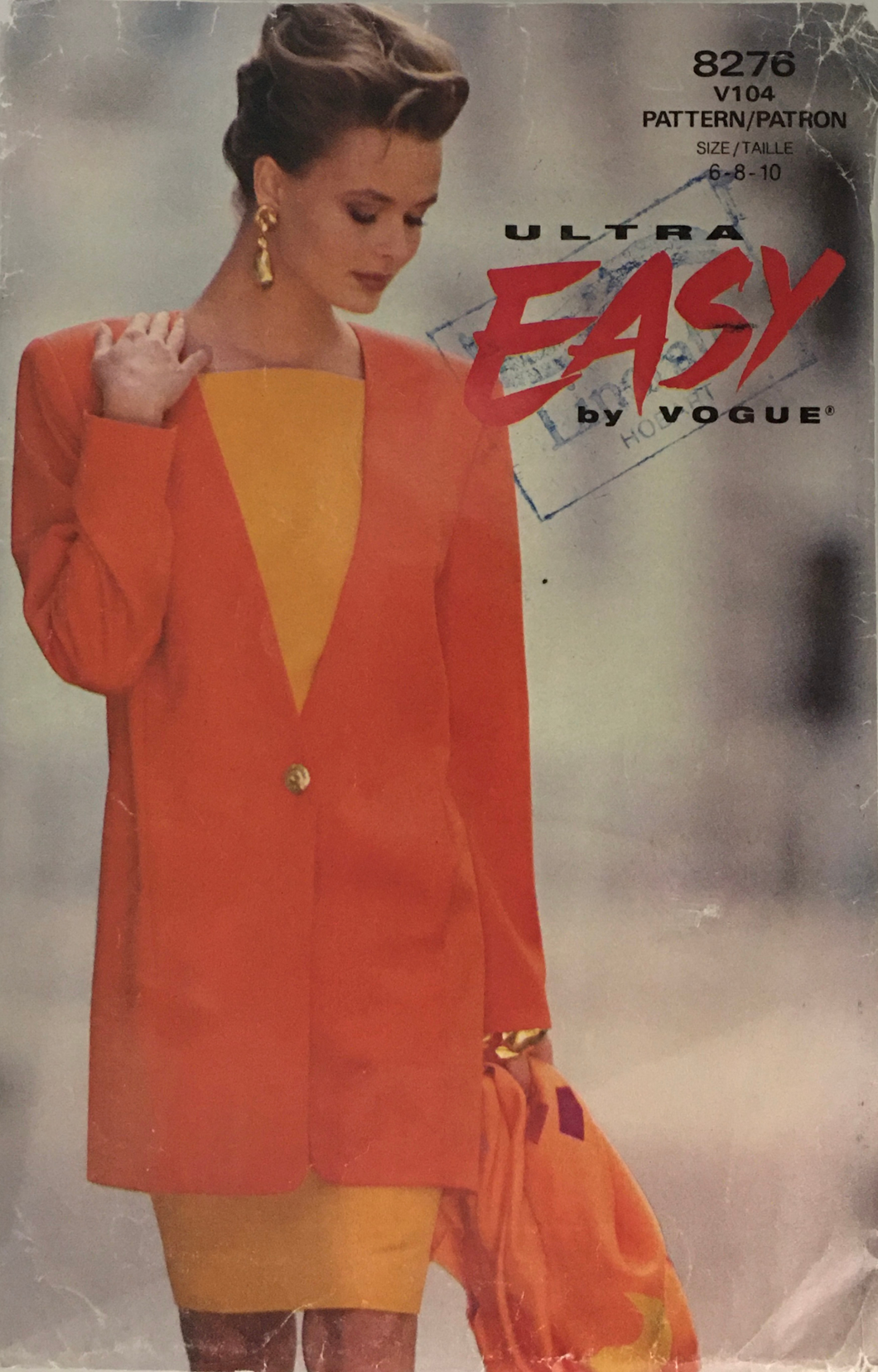 1992 Vintage Sewing Pattern: Vogue 8276