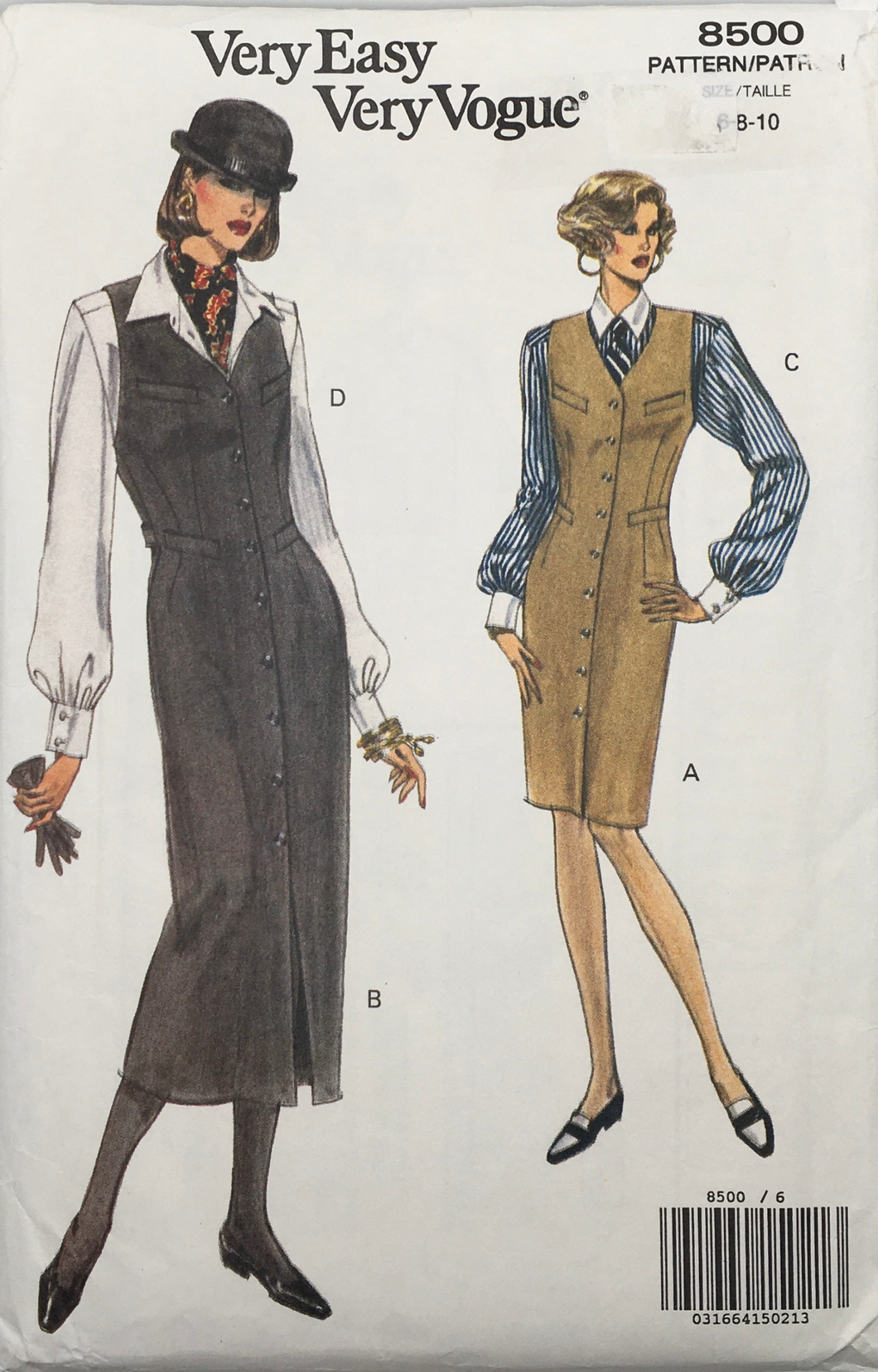 1990’s Vintage Sewing Pattern: Vogue 8500