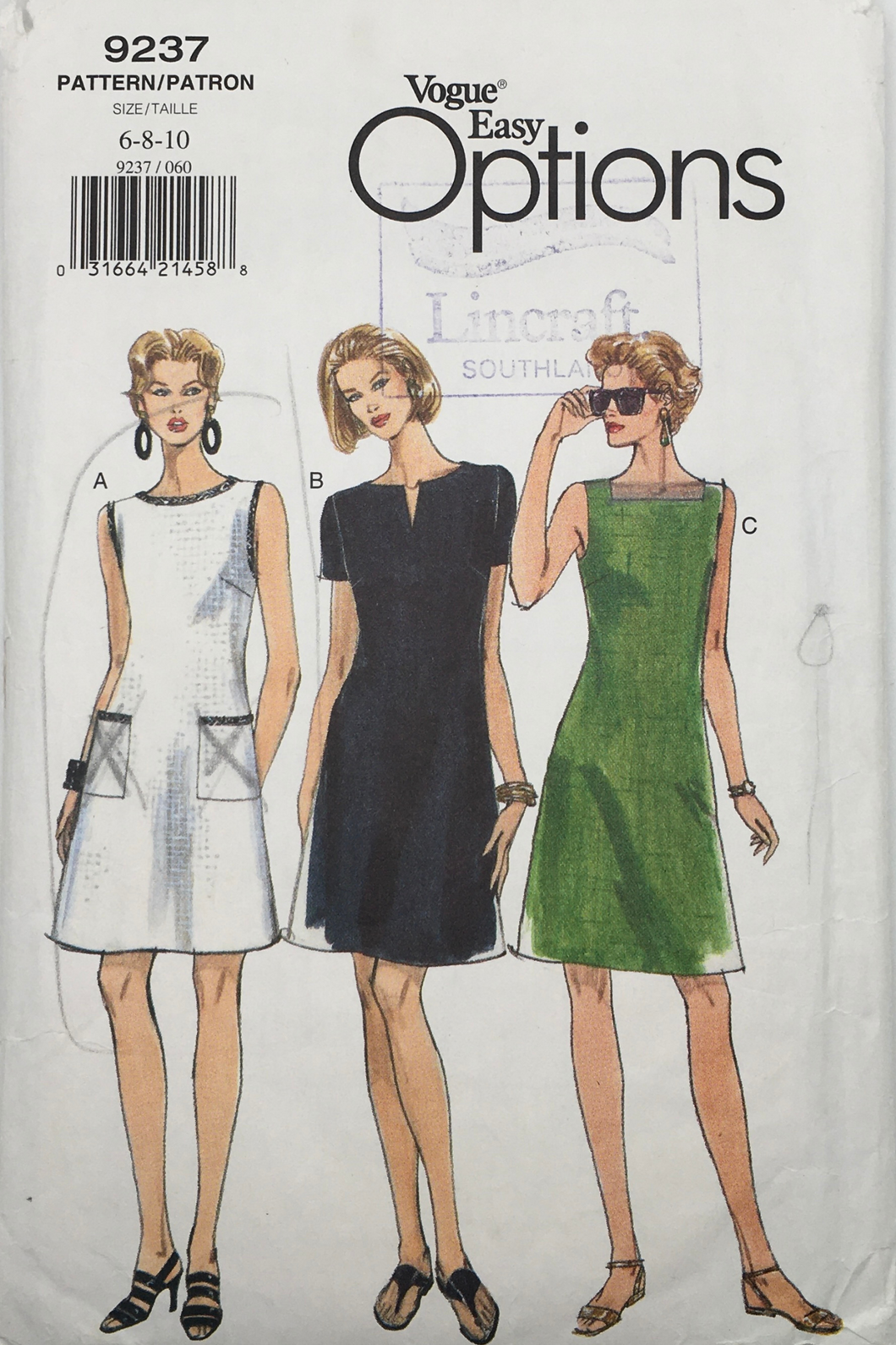 1990’s Vintage Sewing Pattern: Vogue 9237