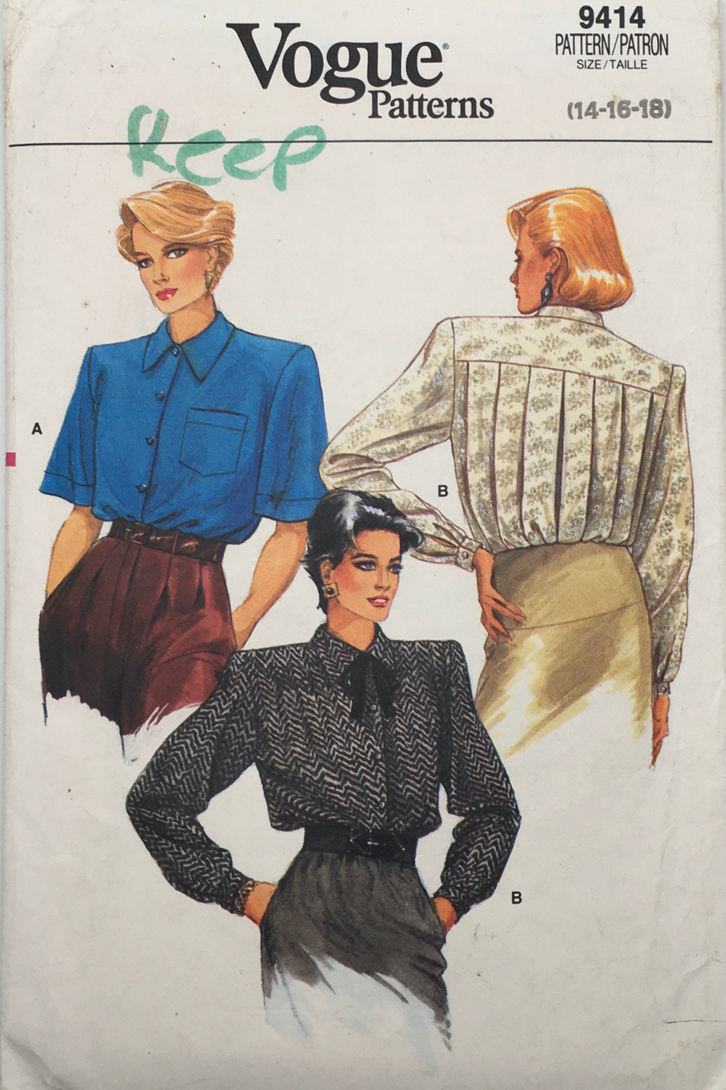 1985 Vintage Sewing Pattern: Vogue 9414