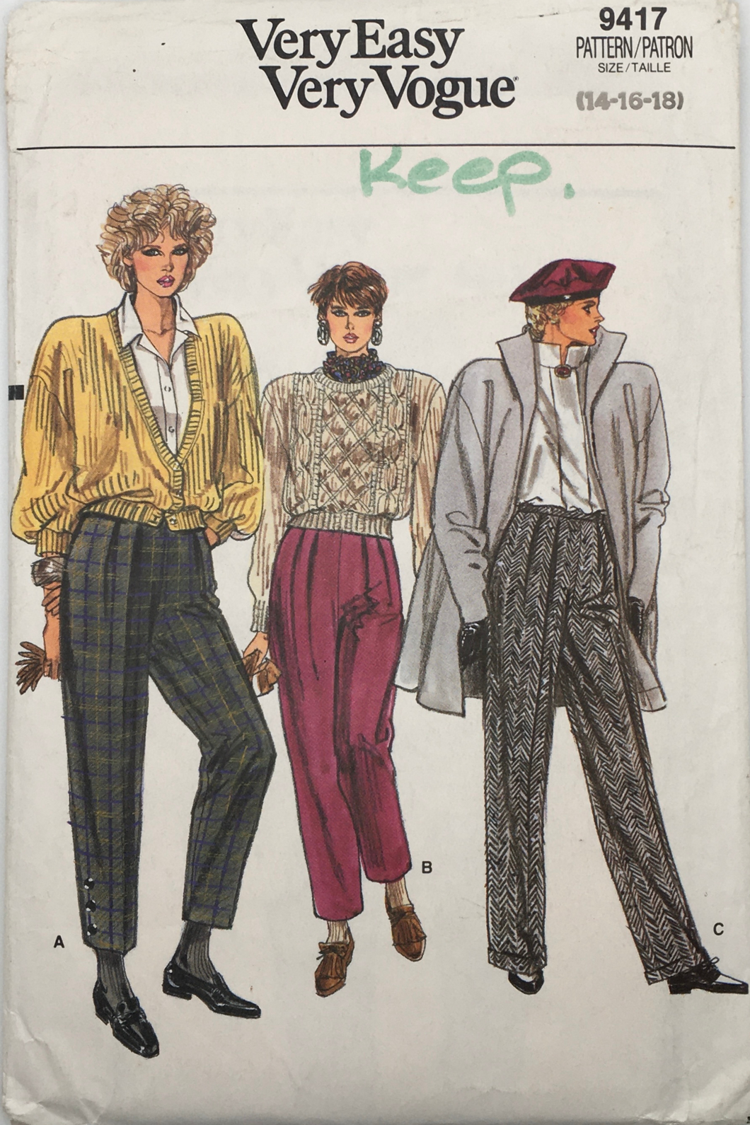 1985 Vintage Sewing Pattern: Vogue 9417