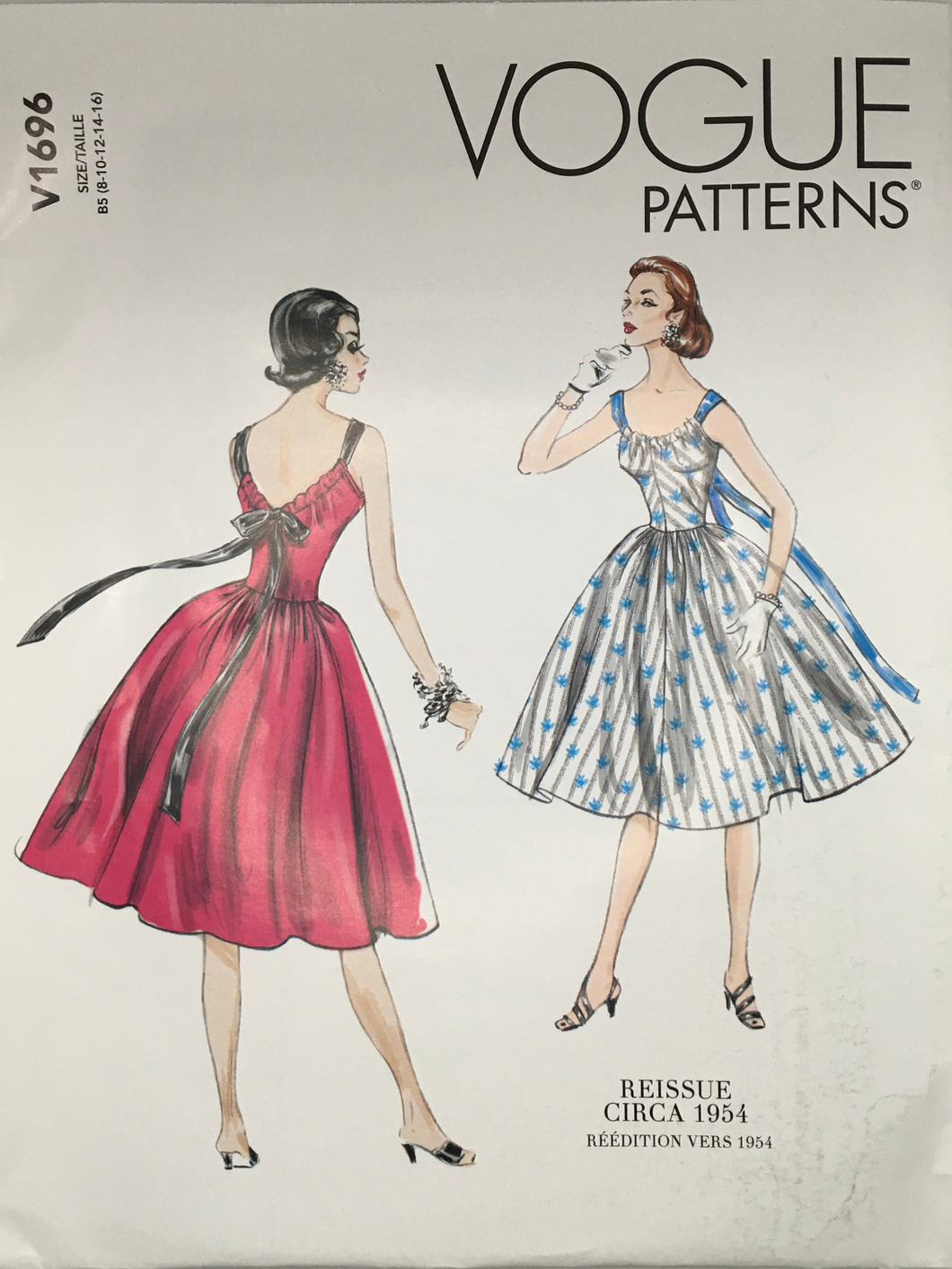 1954 Reproduction Vintage Sewing Pattern: Vogue V1696
