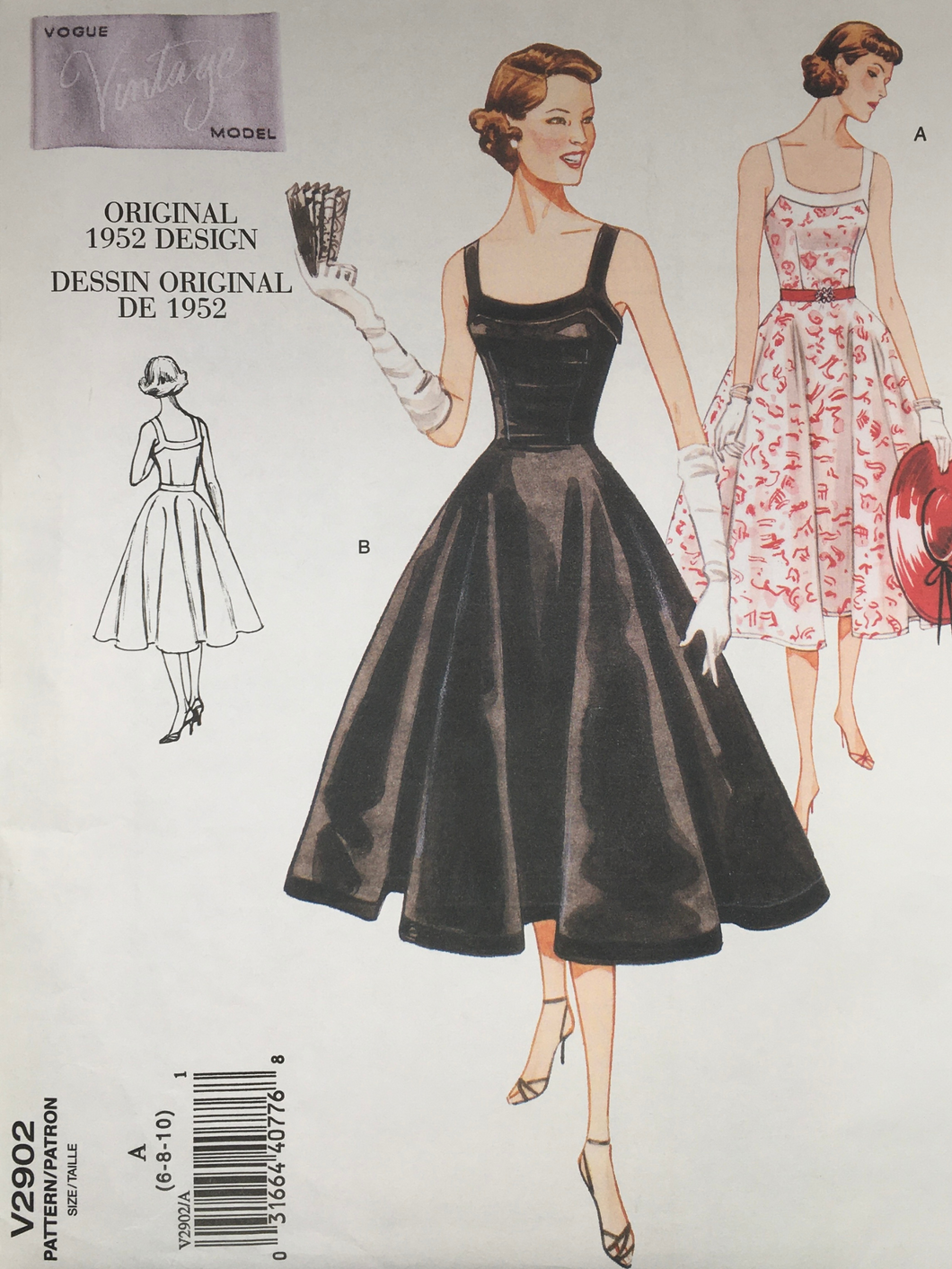 1950’s Reproduction Sewing Pattern: Vogue V2902