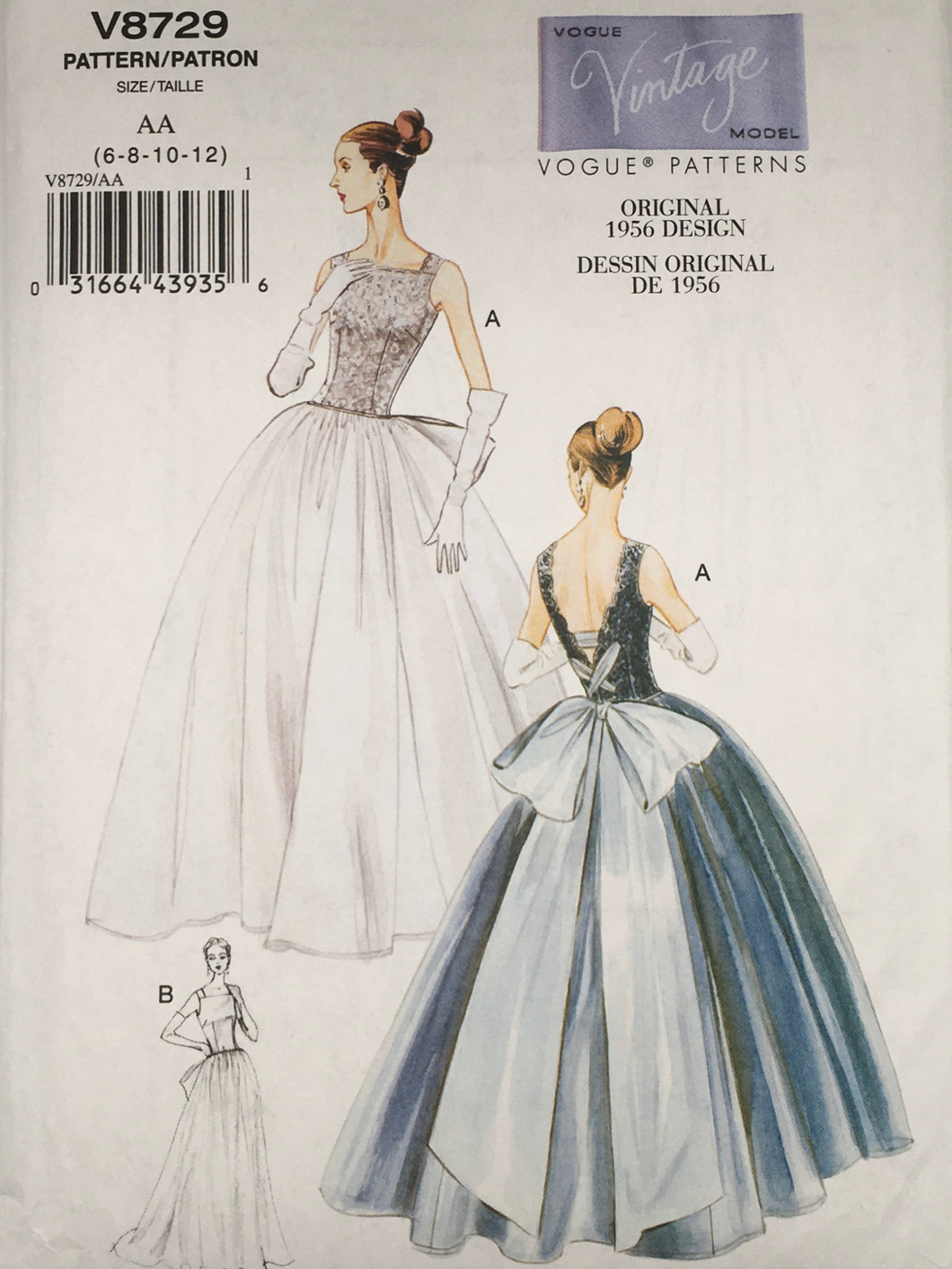 1950’s Reproduction Sewing Pattern: Vogue V8729